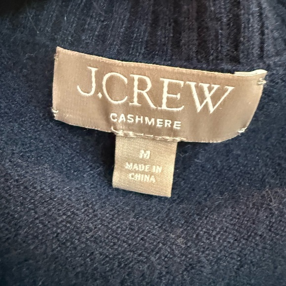 J. Crew Deep Blue V-Neck Cashmere Sweater - Picture 2 of 5